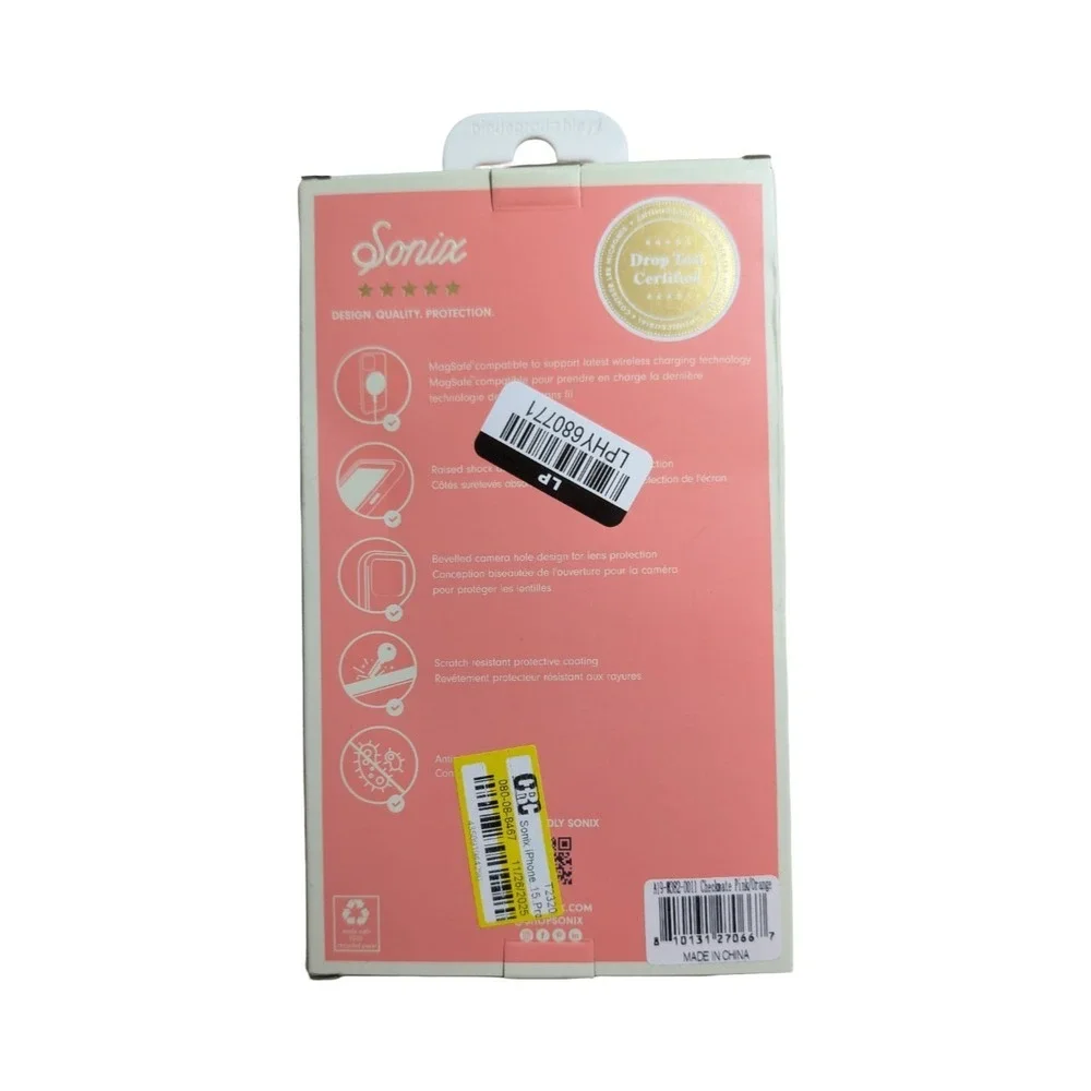 C2-O Sonix Case for iPhone 15 Pro -‎ with MagSafe - Checkmate Pink/Orange